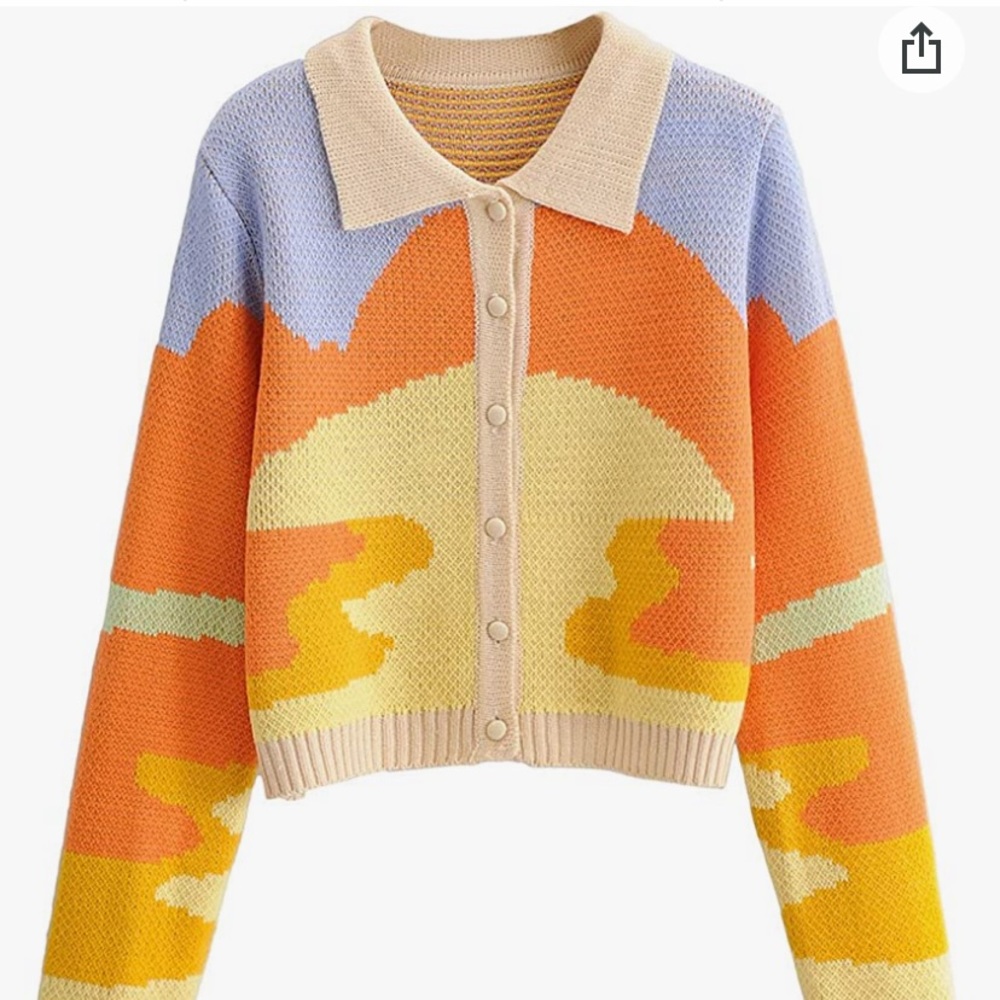 House of Sunny Duped Funky Women's Y2K Sweater V Neck Cardigan Button Down